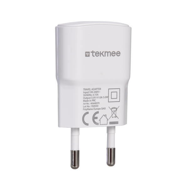 Muur lader wit 1A USB WALL CHARGER white