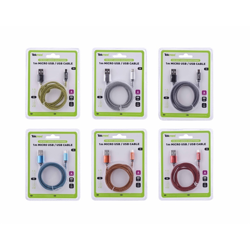 Kabel 1m USB naar micro usb nylon