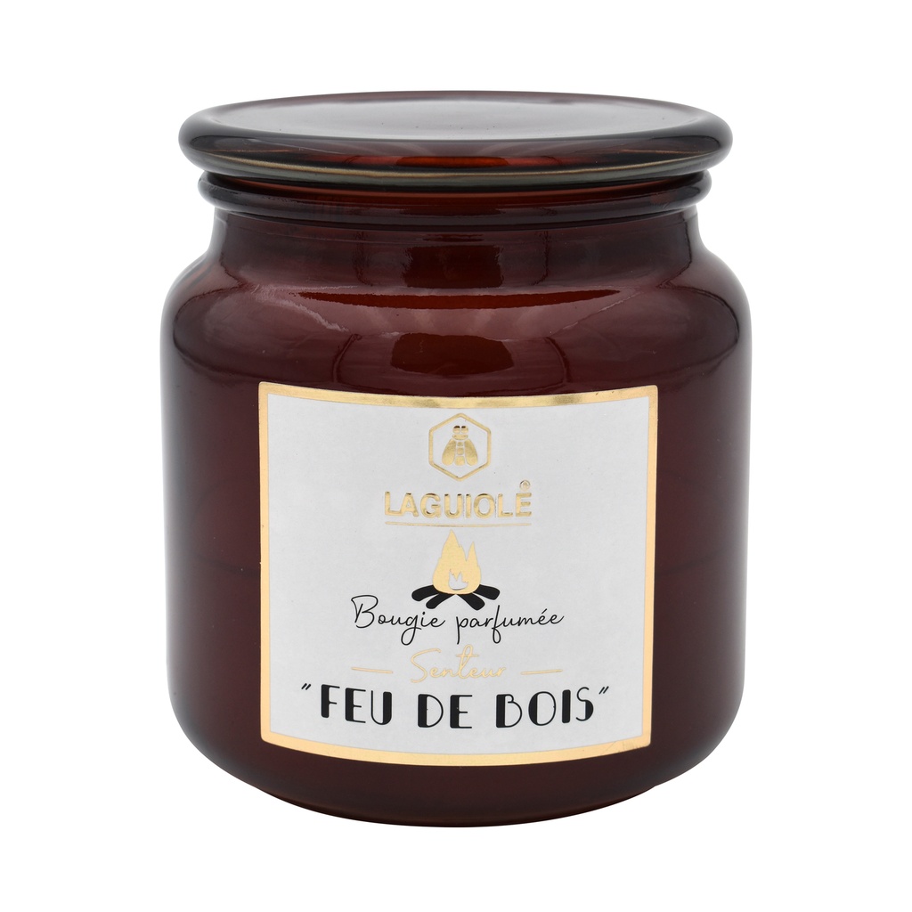 Bougie Laguiole Candle Glass Wood Fire 200gr