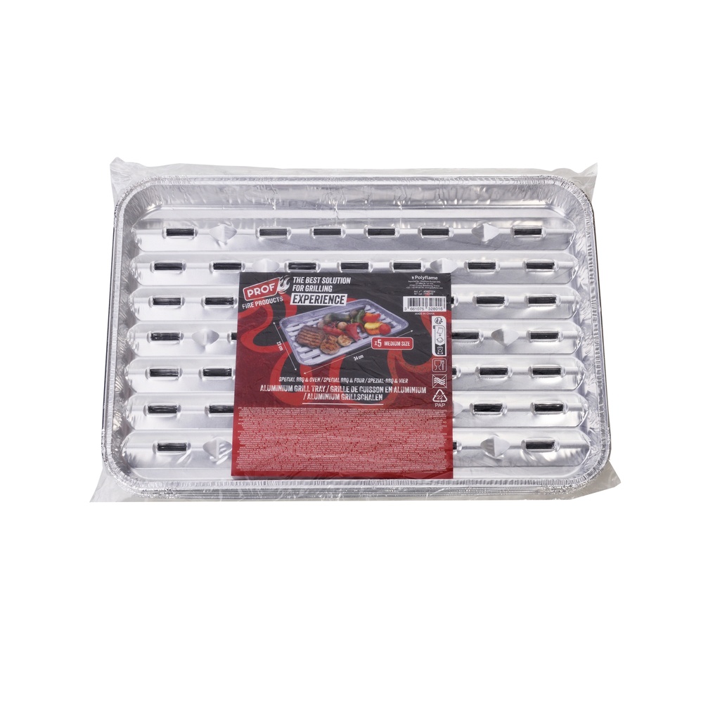 PROF Allu GRILL PACK 5 TRAYS MEDIUM