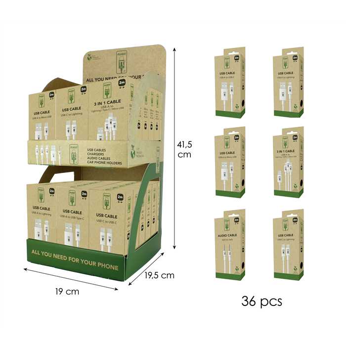 Presentatierek Assortiment van Kabels (36 stuks)