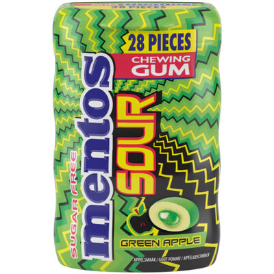 Mentos Sour Gum Green Apple 28P