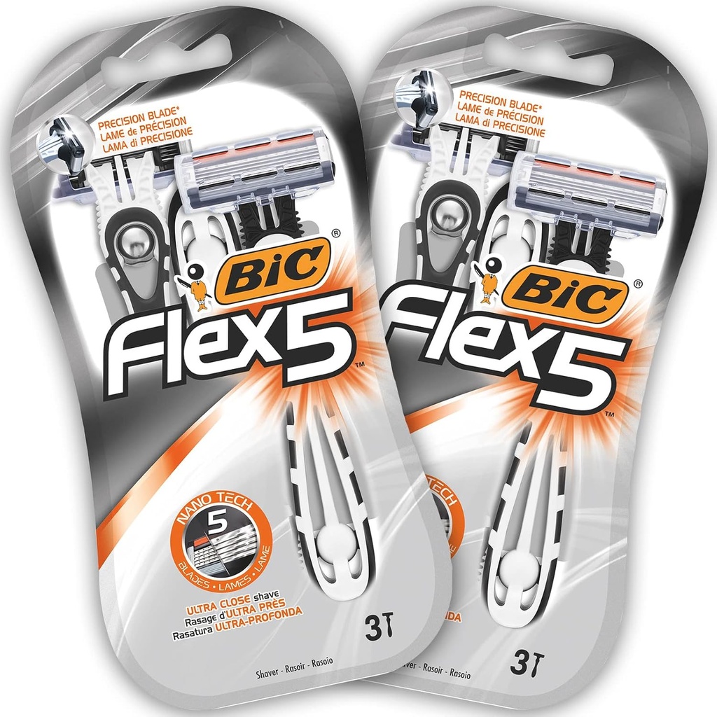DISPLAY CRAVATE BIC RASOIRS FLEX5 3-PACK (12 BLIST)