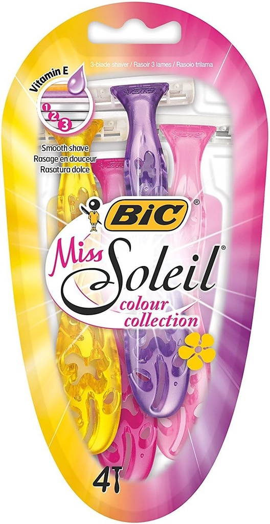 BIC BLISTER RASOIR MISS SOLEIL COLOR COLLECTION 4-PACK