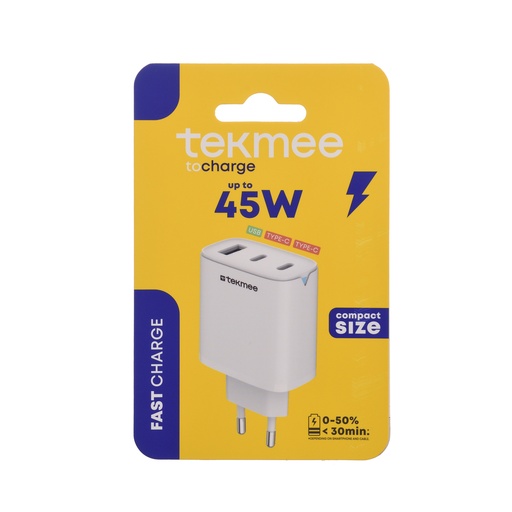 [40430337] TEKMEE TOTAL 45W 3 PORTS FAST WALL CHARG