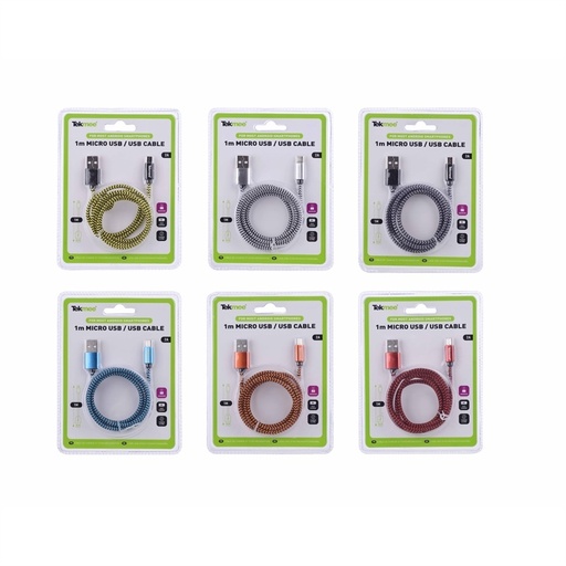 [Tekmee40430069] Kabel 1m USB naar micro usb nylon