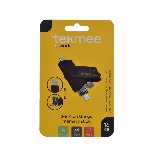 [POL40430113] Tekmee Memory stick 3-in-1 16g