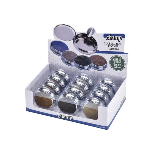 [Champ40448067] Cendrier de poche Jean couleurs classiques Pocket Ashtray x12