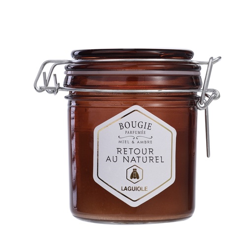 [POL40269811] Kaars LAGUIOLE Candle Hinged Lid Honing & Ambr