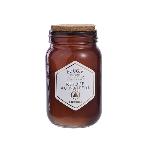 [POL40269812] Bougie LAGUIOLE Candle Cork Lid Miel & Ambr