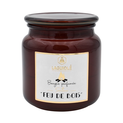[POL40269835] Bougie Laguiole Candle Glass Wood Fire 200gr