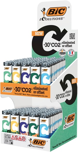 [BICECOLUTIONS001] Briquets BIC Display 2-level Ecolutions x100
