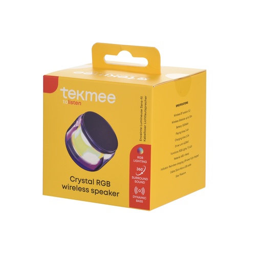 [Tekmee40430178] Enceinte Crystal RGB Wireless speaker
