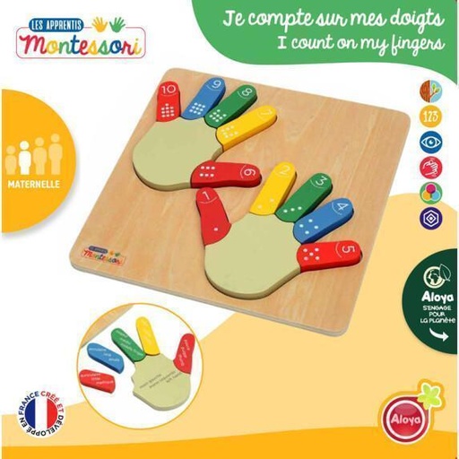 [Monte173045] MONTESSORI PUZZLE JE COMPTE SUR MES DOIGTS