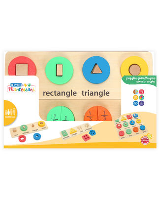 [Monte173046] Montessori Assortiment de Puzzles à Formes Géométriques