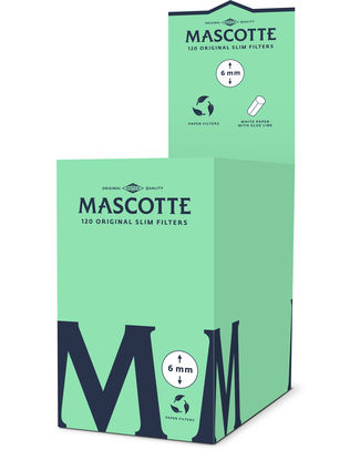 [415451087 (74490)] Filters Mascotte 6mm Original Slim paper filters 120 (20 zakken)