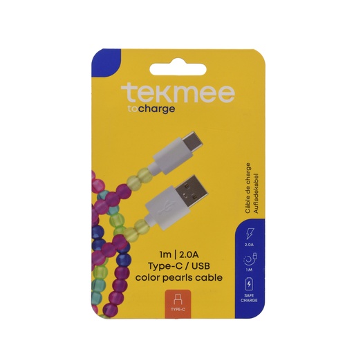 [40430311] TEKMEE 1M USB TYPE-C COLOR PEARLS CABLE