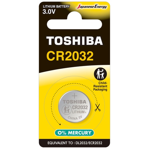 [40700106] TOSHIBA CR COIN BATT CR2032 1stuk