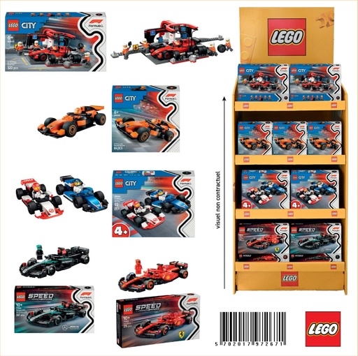 [A250198] Lego Présentoir 18 mix F1 LEGO 2025