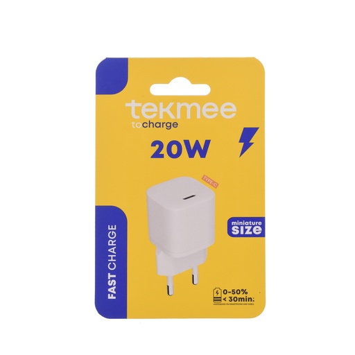 [40430338] TEKMEE MINI SQUARE 20W FAST WALL CHARGE